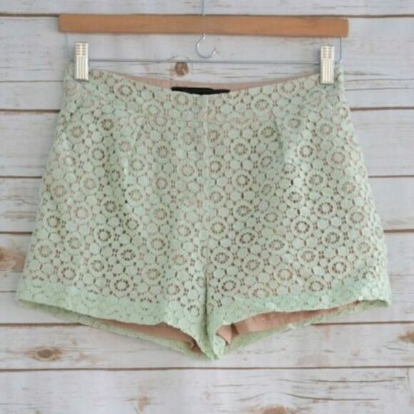 Victoria Beckham Mint Green Eyelet Shorts size 4 - Picture 7 of 10